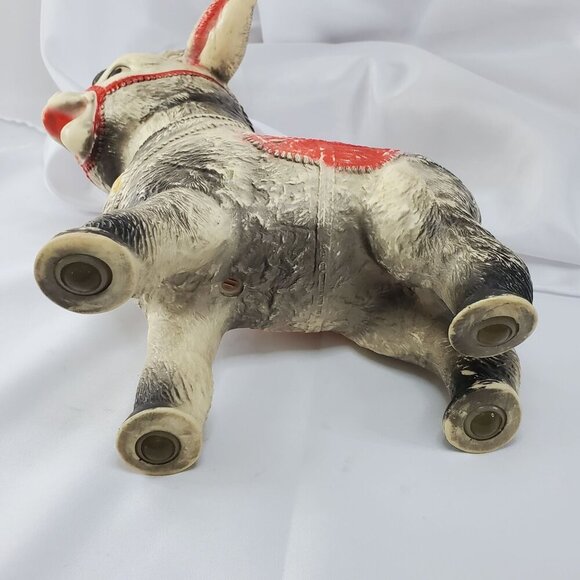 Vintage The Sun Rubber Company Donkey Toy 1961 Marble Rollers Head Turns - Picture 16 of 16